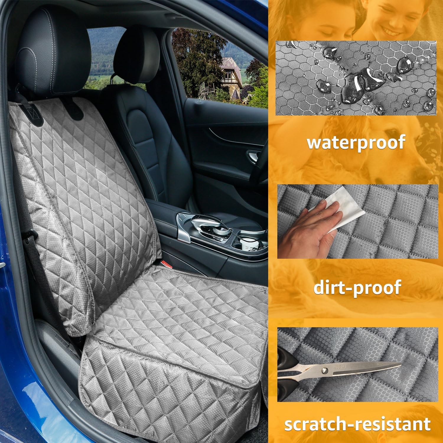 PETICON Waterproof Front Seat Car Cover 2 Pack, Full Protection