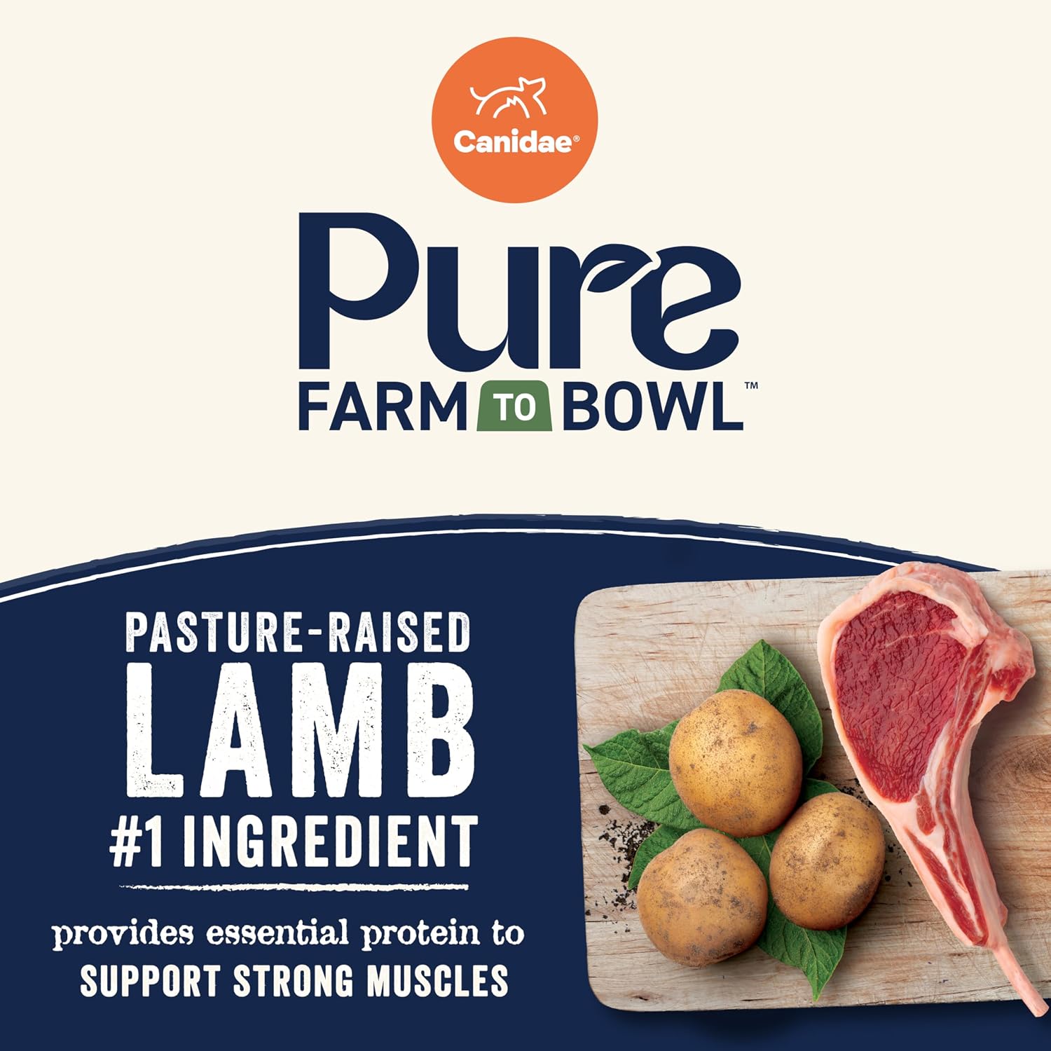 Canidae Pure Farm to Bowl Dry Dog Food - Balanced Nutrition for Adult Dogs - Limited Ingredient Formula - Grain, Wheat & Soy-Free - 22 lb - Wild-Caught Salmon & Sweet Potato Recipe