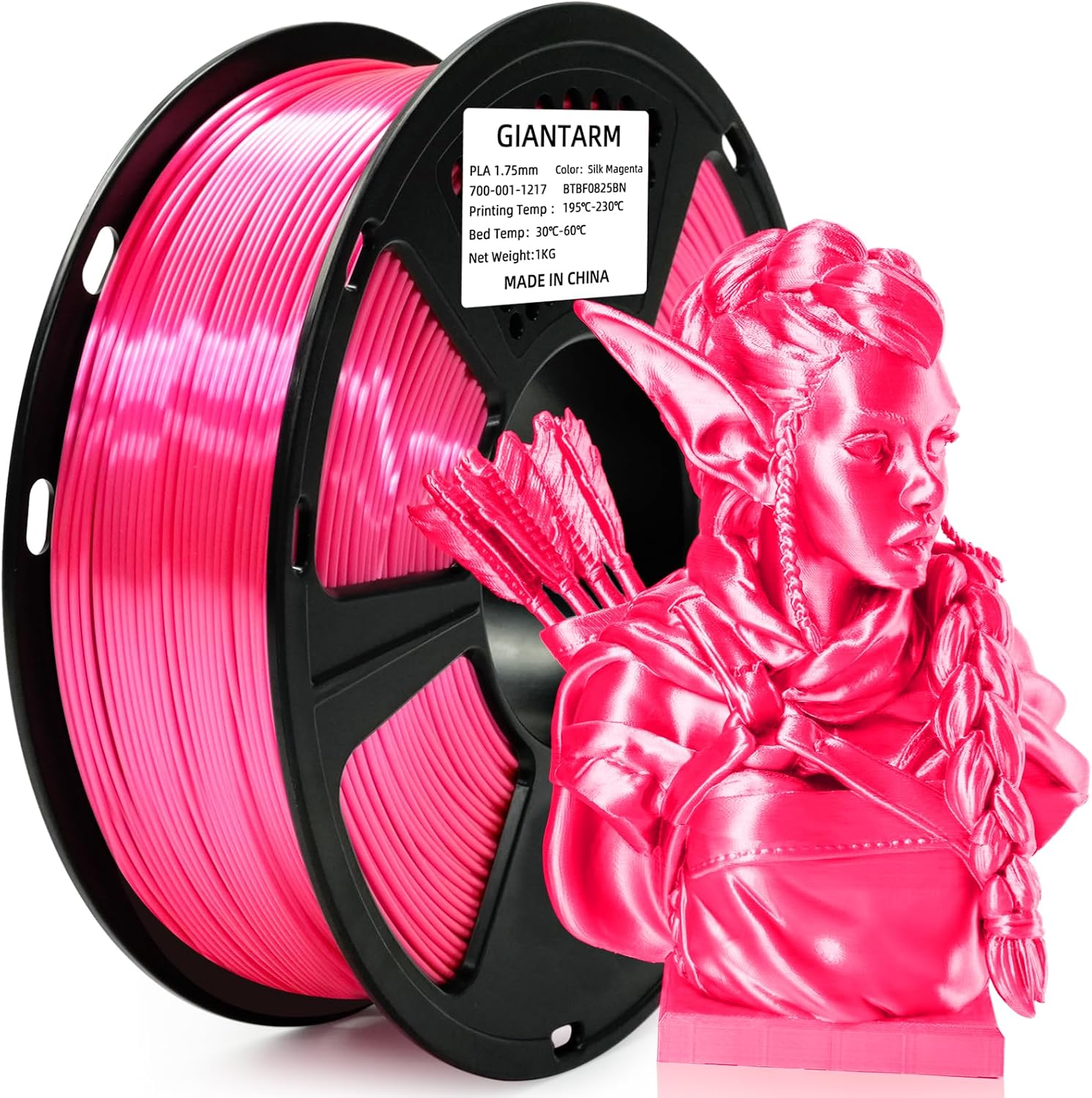 GIANTARM 3D Printer Filament, Silk Gold Pla Filament, 1Kg(2.2lbs) Spool, 1.75mm Dimension Accuracy +/- 0.03mm, 3D Printing Filament