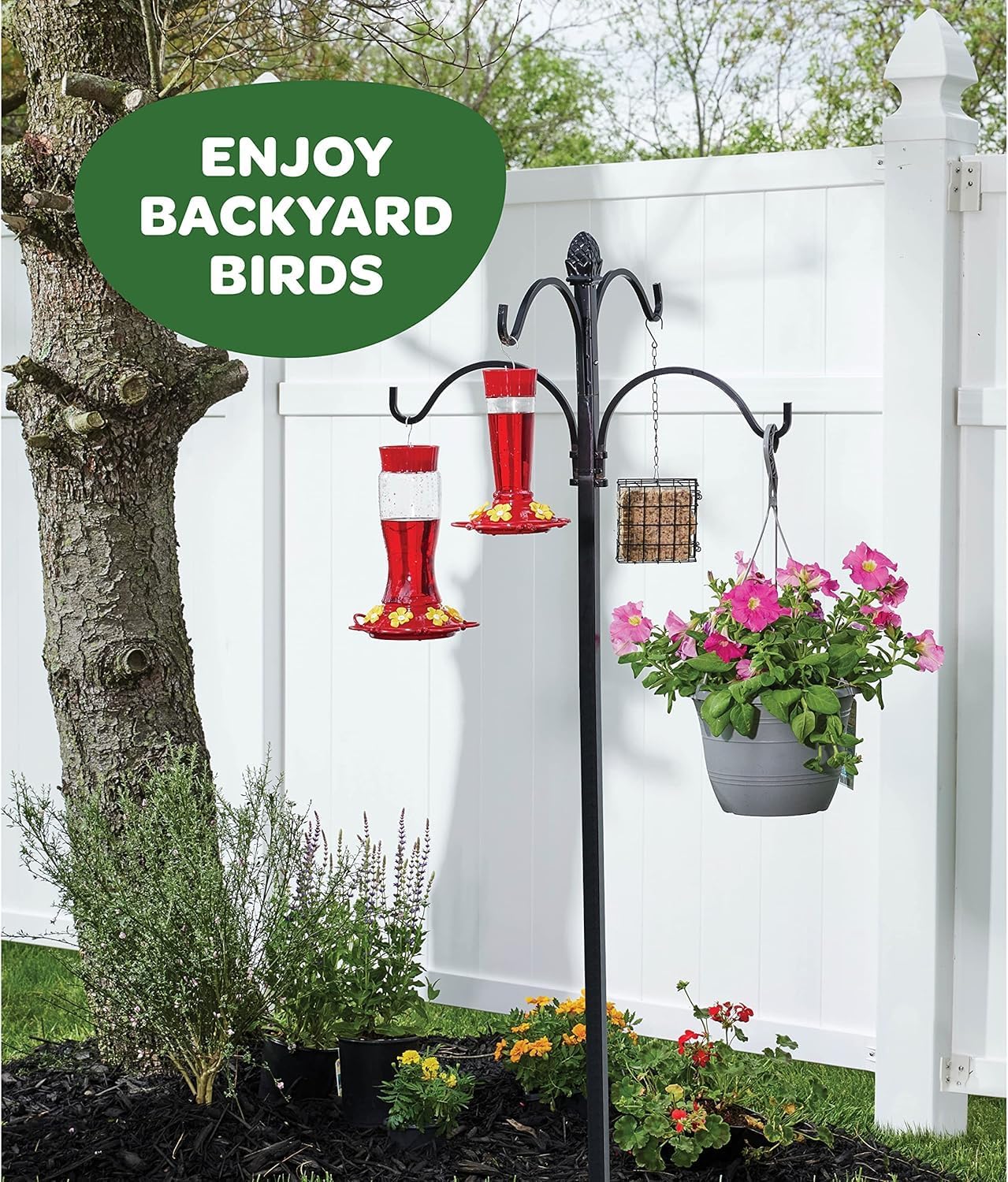 Hummingbird Feeder [Set of 2] Leakproof Clear Plastic 10 oz Wide Mouth.