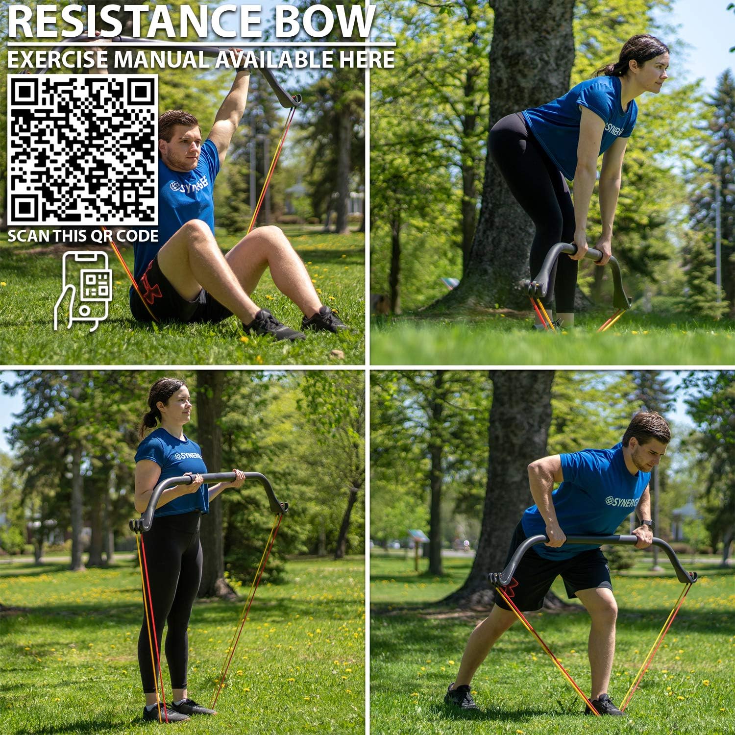 Synergee Resistance Bow – Portable Home Gym Bar and Bands