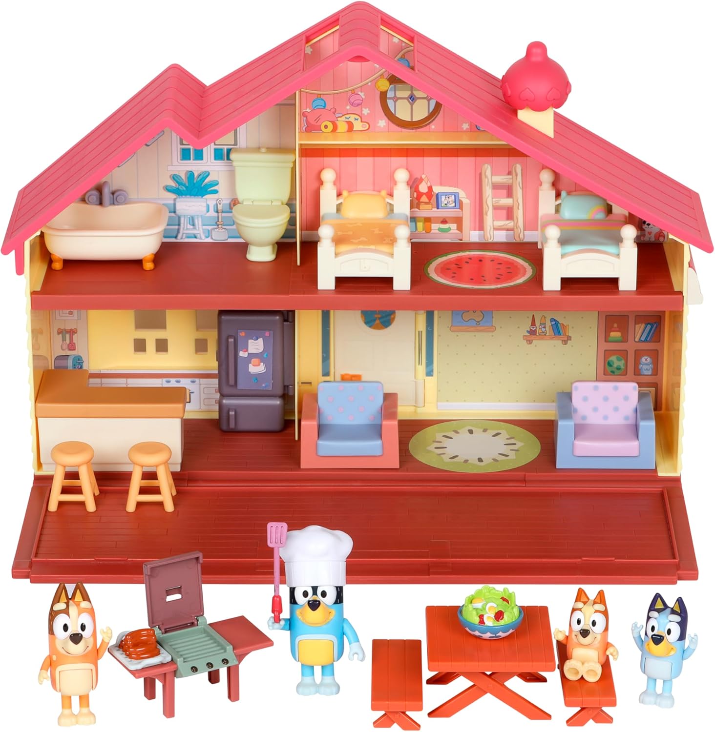Bluey Toy House Mega Bundle, Family Home & BBQ Playhouse, Ages 3-5