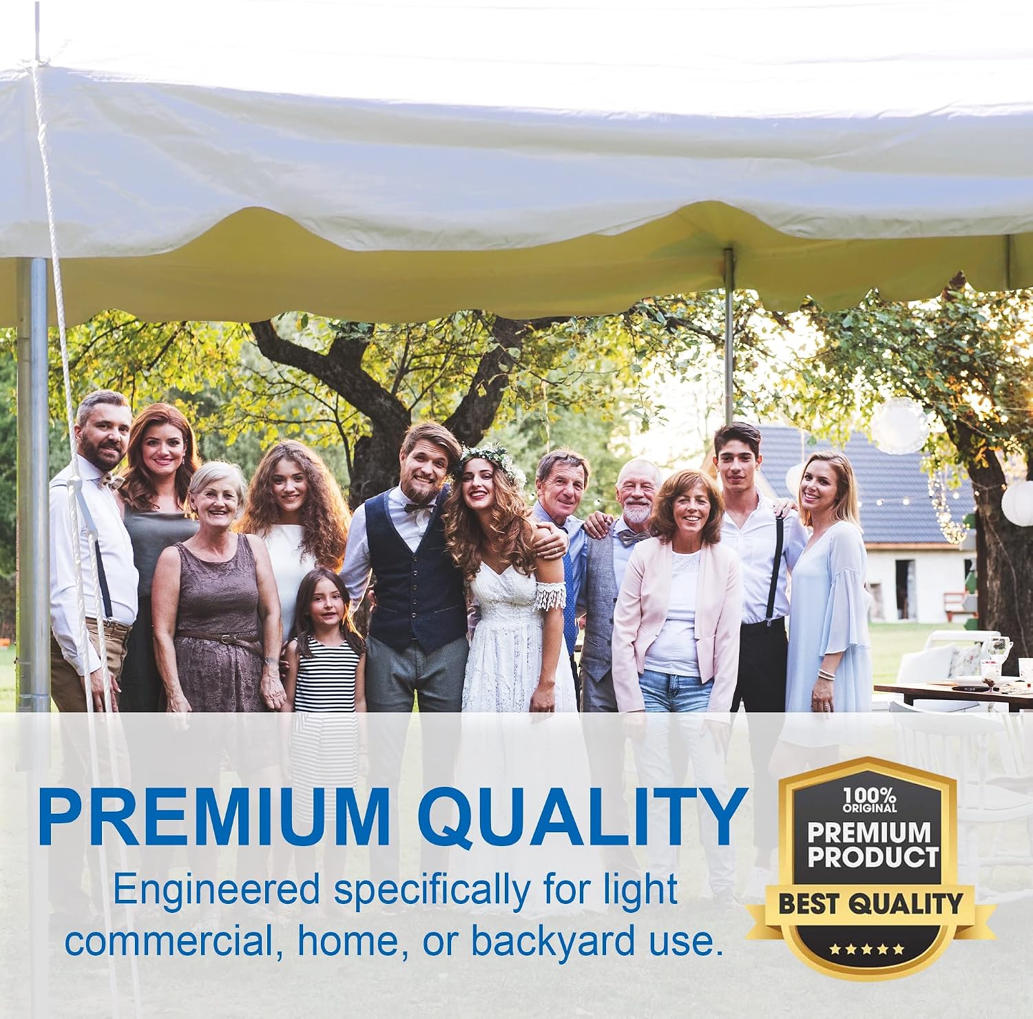 20’ x 20’ Weekender Canopy Pole Tent, Indoor and Outdoor Heavy Duty Easy Up, 80 Person Capacity Tent for Parties, Weddings, and Events, Commercial and Residential Use, PVC White Top | Easy Up Weekender Canopy Tent With 80 Person Capacity - Outdoor Canopi…