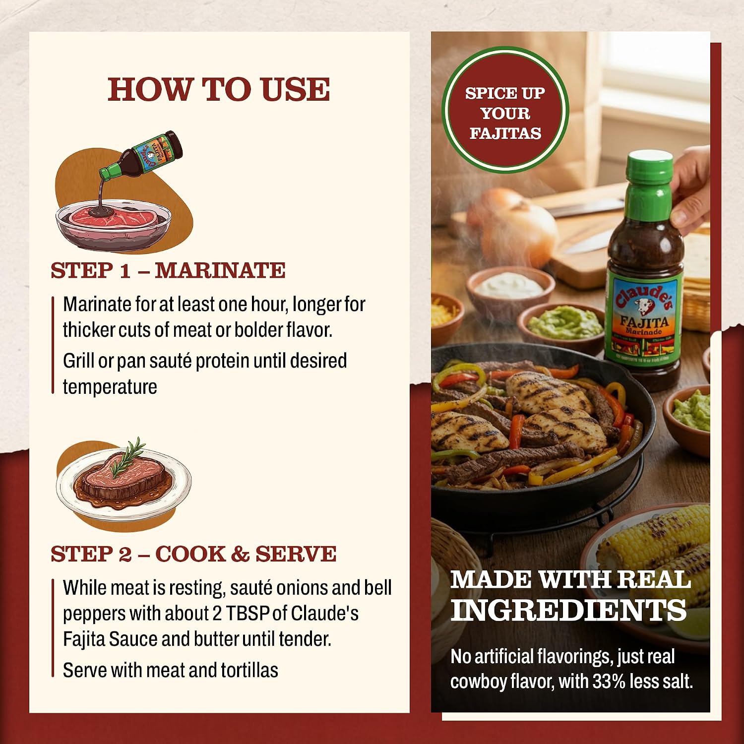 Claude's BBQ Brisket Marinade Sauce, Gluten Free Texas Style, 128 oz | Restaurant-size gallon of smoky Texas tenderizing brisket marinade - all natural & gluten free.