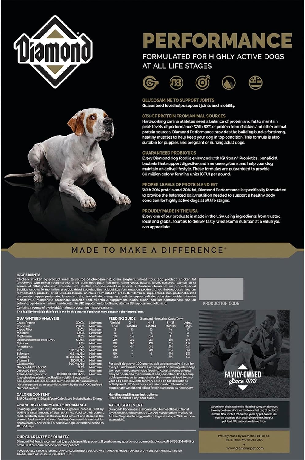 Diamond Maintenance Adult Dry Dog Food, Chicken Protein, 40lb | For Moderately Active Dogs | Omega Fatty Acids Help Support Healthy Skin & Shiny Coat | Guaranteed Probiotics