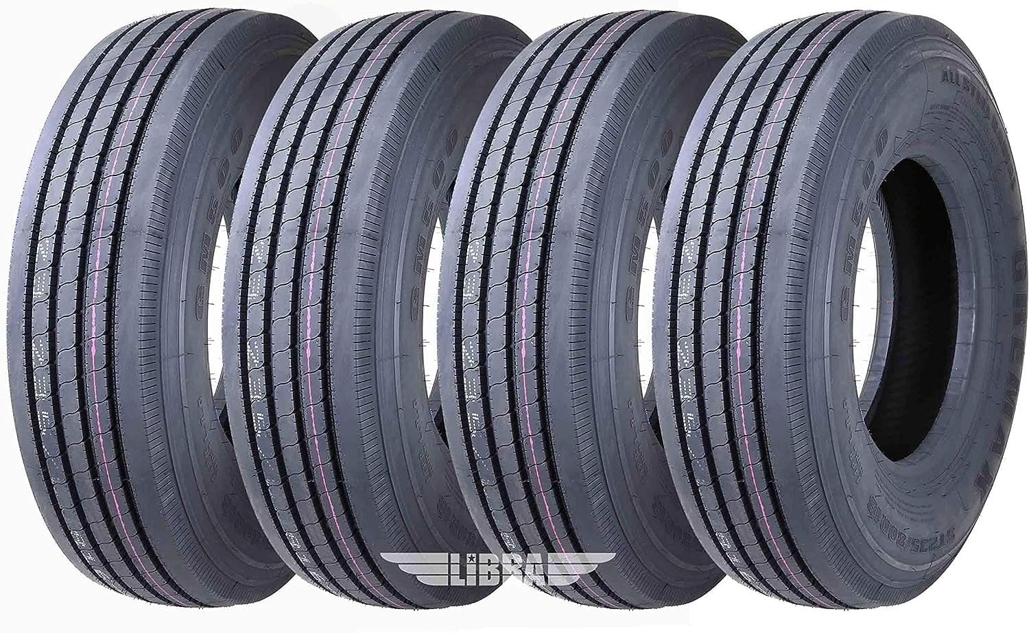 Set 4 Heavy Duty All Steel Trailer Tires 225/75R15 14 Ply 124/121M 11150