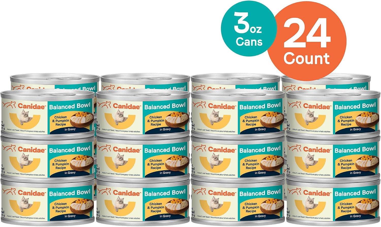Canidae Balanced Bowl Wet Cat Food, Tuna & Carrots Recipe, 3 oz. (Case of 24)