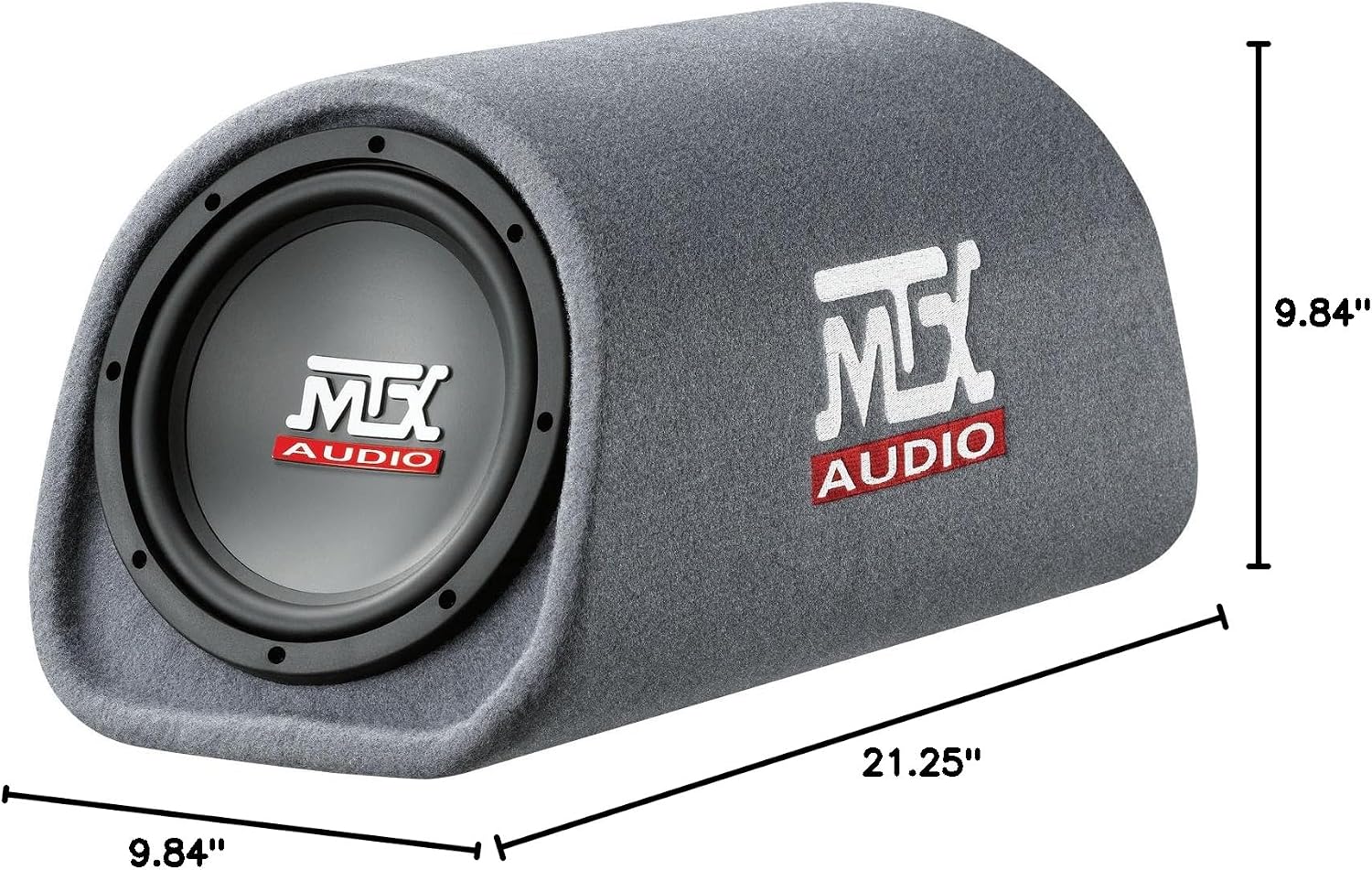 MTX RT8PT 8" 240 Watt Amplified Loaded Subwoofer Tube Audio Set w 8 Ga. Amp Wiring Kit