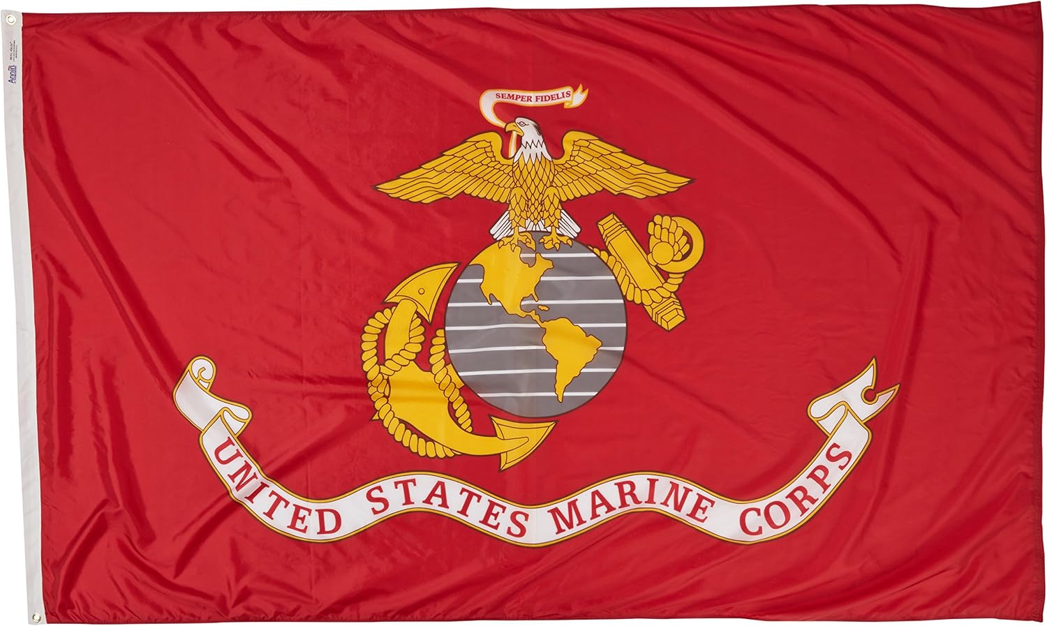 Annin Flagmakers U.S. Marine Corps Military Flag USA-Made to Official Specifications, Officially Licensed, 4 x 6 Feet (Model 439007) | USA-Made to Official Specifications, Officially Licensed