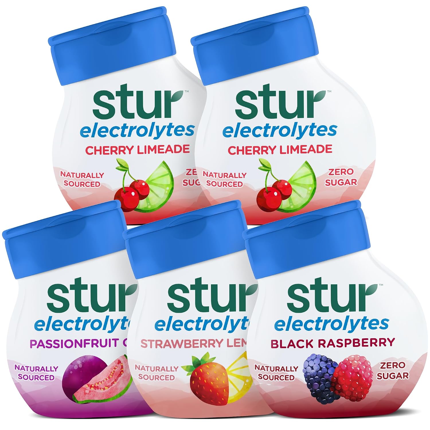 Stur Liquid Water Enhancer | Blue & Blackberry | Naturally Sweetened | High in Vitamin C & Antioxidants | Sugar Free | Zero Calories | Keto | Vegan | 5 Bottles, Makes 120 Drinks