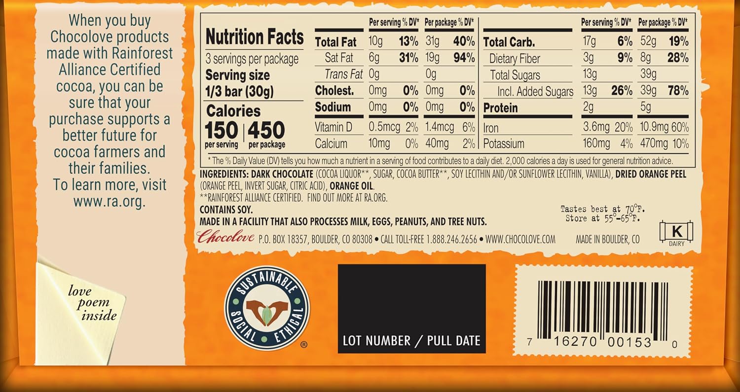 Chocolove Almonds and Sea Salt in Dark Chocolate, 3.2 oz