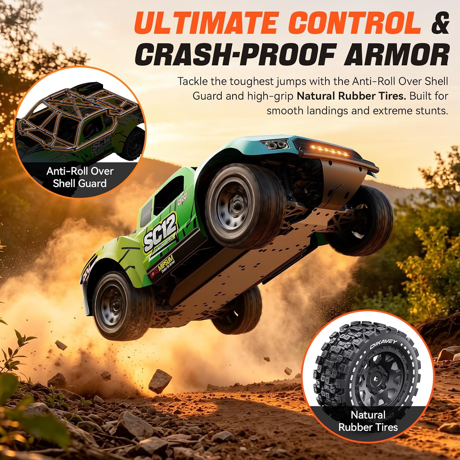 1/12 Brushless Remote Control Car RTR, 42MPH (70+Km/H 4WD Rc Short-Course Truck, Amateur-Level Rc Drift Car, Equipped with 3s 2200 Mah Battery, All-Terrain Tires, Suitable for Adults-RED