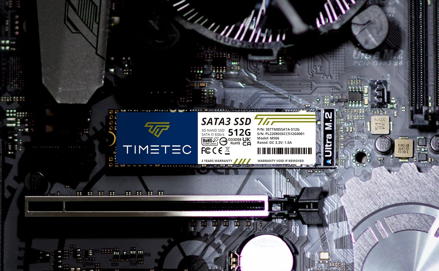 Timetec 1TB SSD 3D NAND SATA III 6Gb/s M.2 2280 NGFF 512TBW Read Speed Up to 550MB/s SLC Cache Performance Boost Internal Solid State Drive for PC