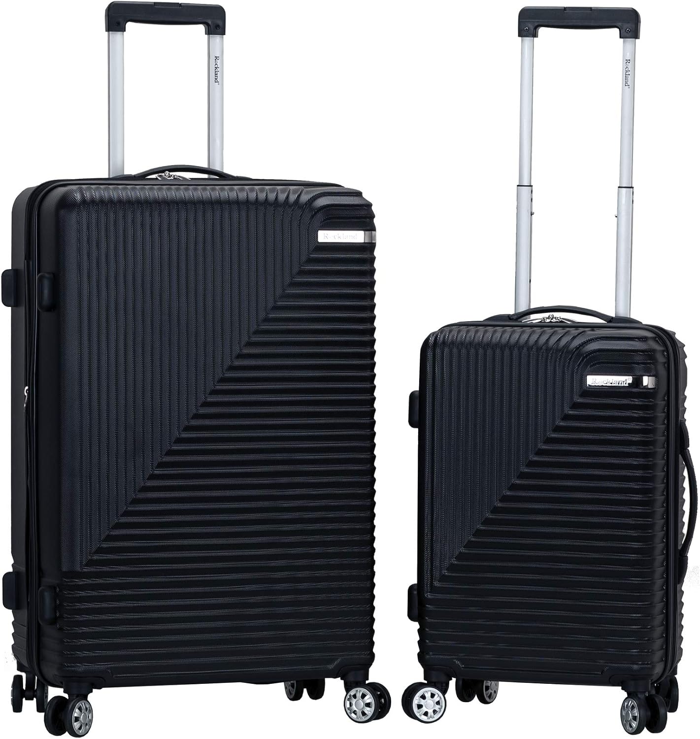 Rockland Star Trail Hardside 2 Piece Expandable Spinner Wheel Luggage Set, (20"/24"/28"), Champagne