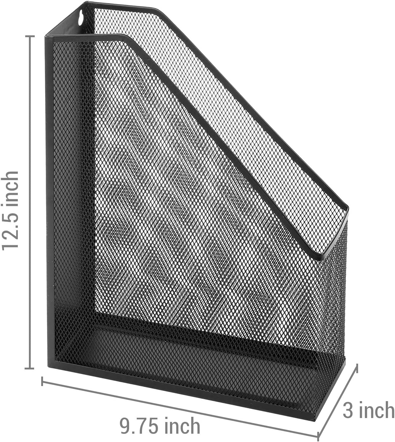 MyGift Wire Mesh Wall Mounted or Freestanding Document Rack, Magazine and File Holder, Set of 2, Black