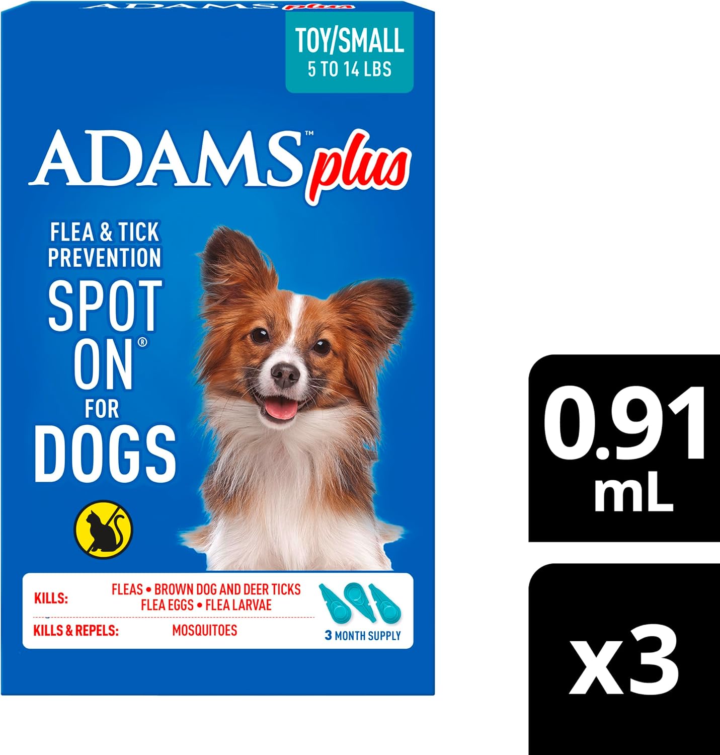 ADAMS Plus Flea & Tick Prevention Spot On for Extra Large Dogs, 3 Pack