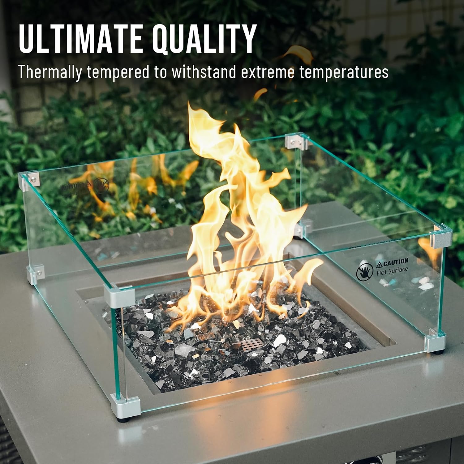 Skyflame Aqua Blue Fire Pit Glass for Propane Gas Fireplace, 10LB