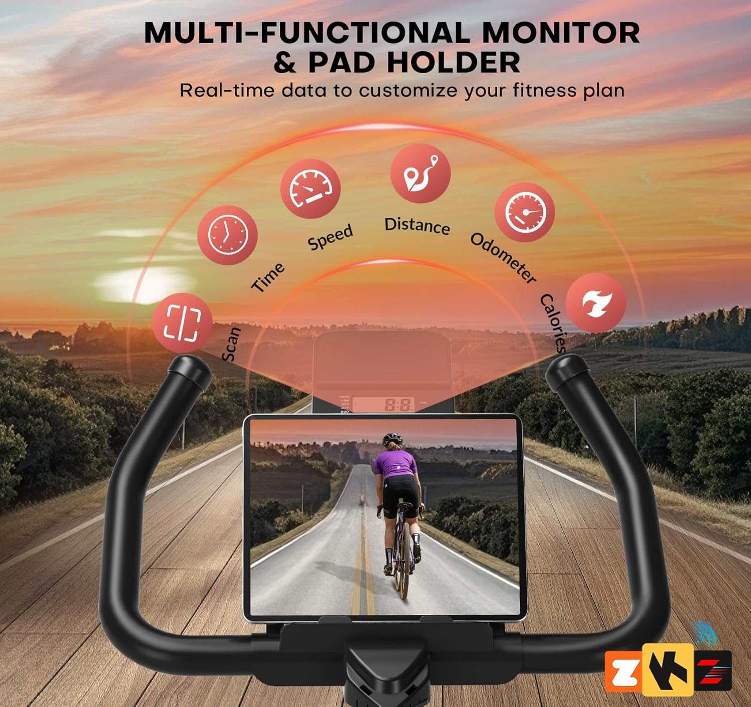 Exercise Bike, Adjustable Magnetic Resistance Stationary Bikes for Home with App Compatible