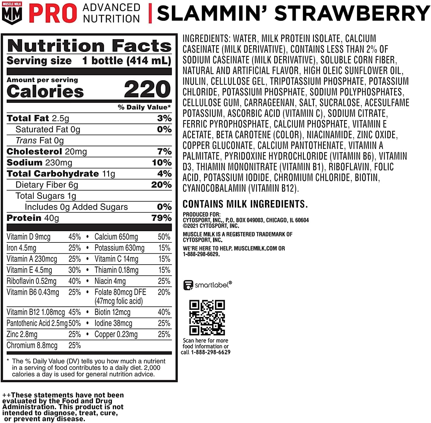 Muscle Milk Pro Advanced Nutrition Protein Shake, Knockout Chocolate, 14 Fl Oz Bottle, 12 Pack, 40g Protein, 1g Sugar, 16 Vitamins & Minerals, 6g Fiber, Workout Recovery, Packaging May Vary