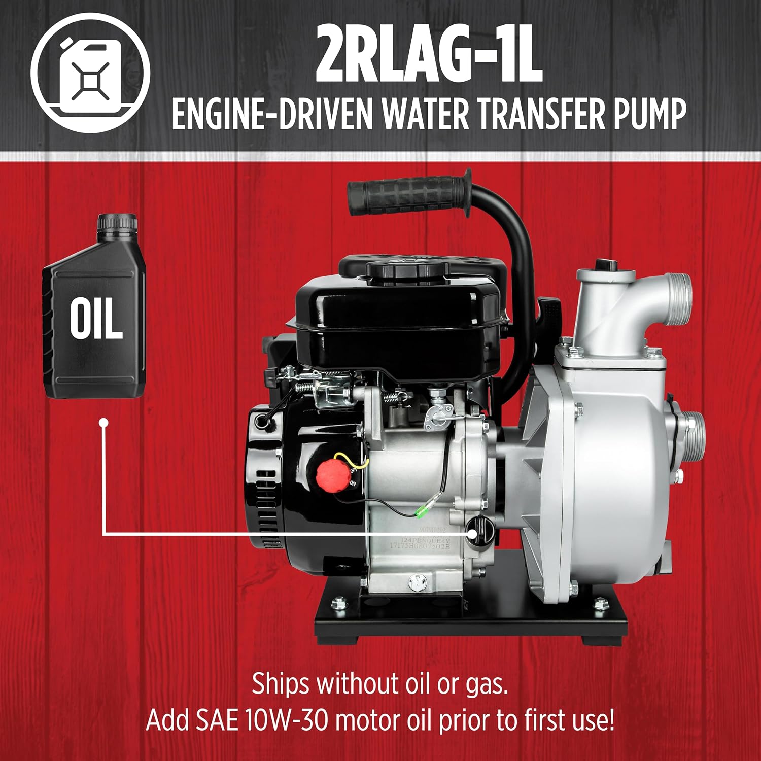 Red Lion 2RLAG-1L 60 GPM Gas Powered Water Transfer Pump, 79' Max. Head