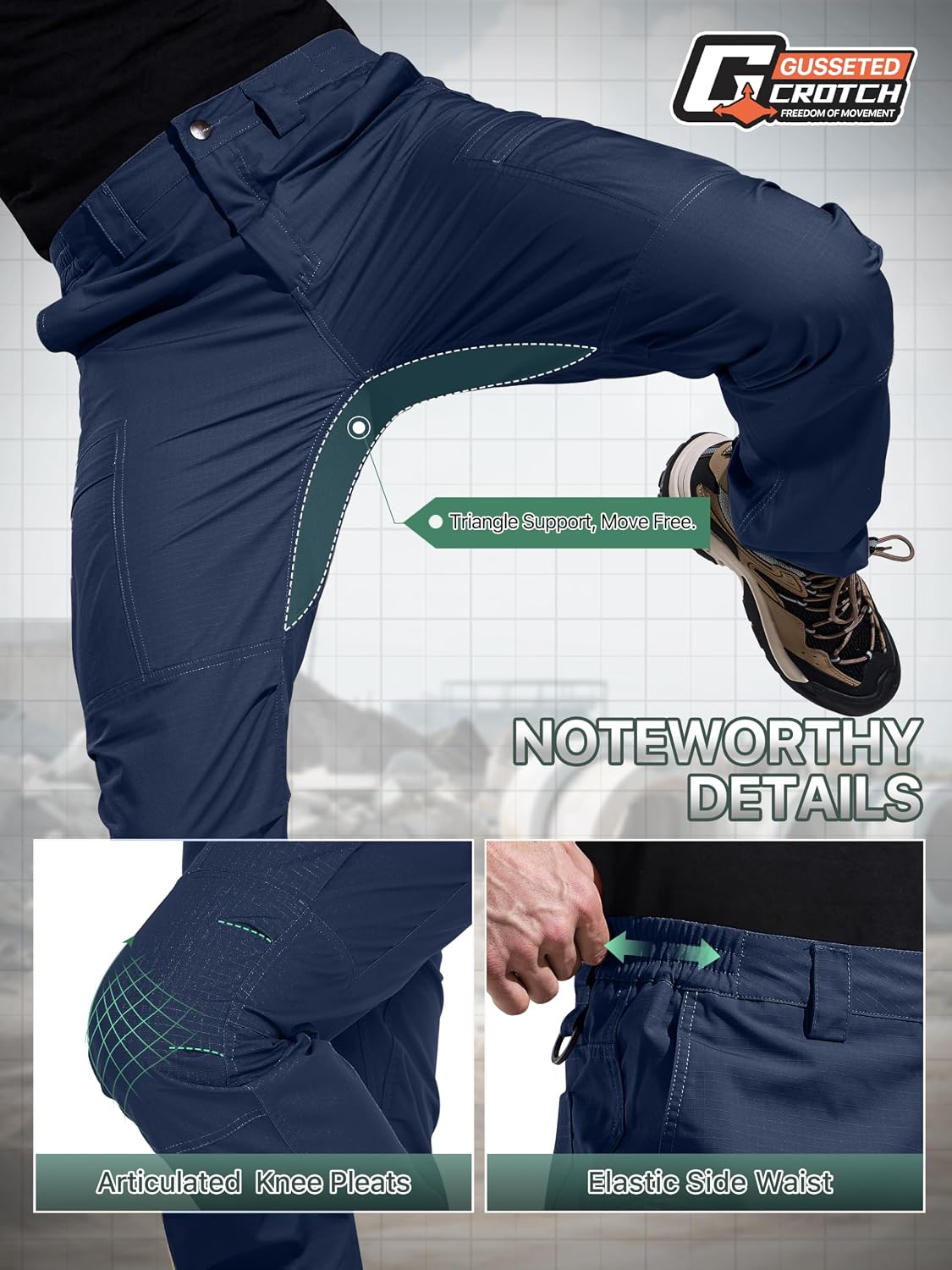 FREE SOLDIER Mens Cargo Work Tactical Pants Ripstop