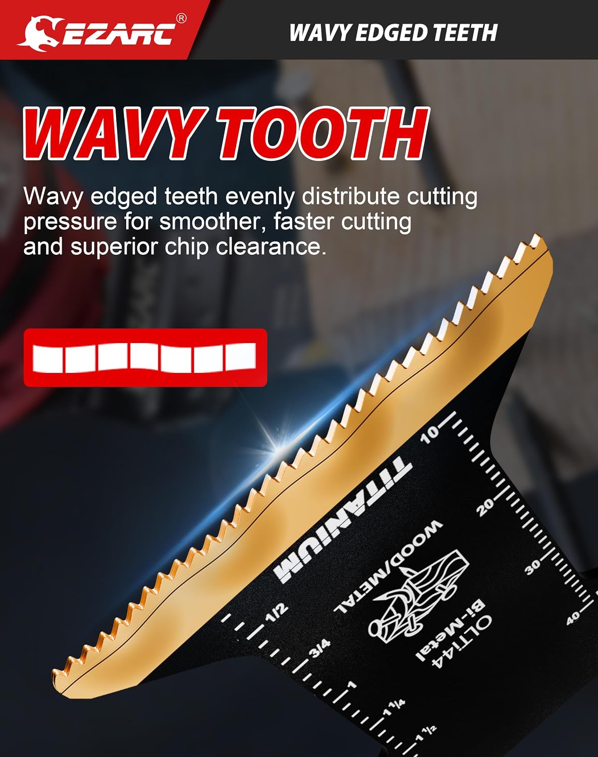 EZARC Titanium Oscillating Tool Blades, Oscillating Multitool Blades for Metal, Wood Nails, Screws Cutting, Plastic, 3 Pack