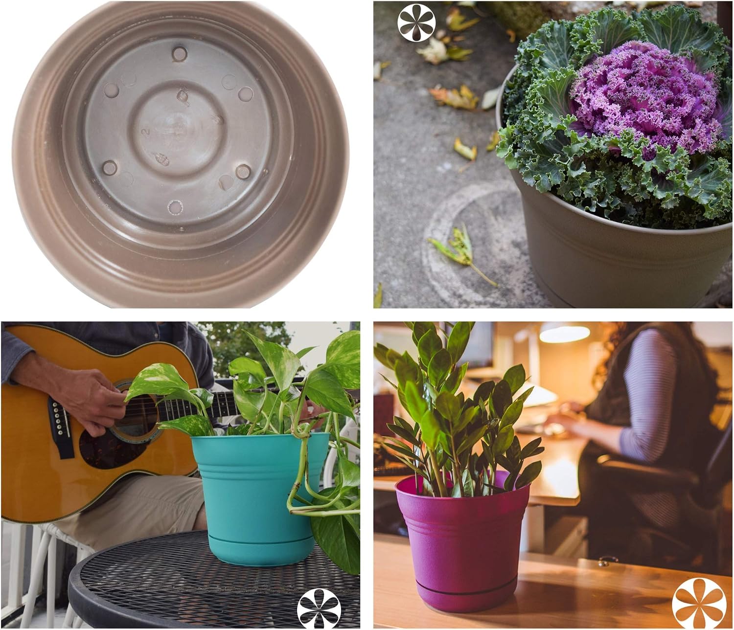 Bloem Saturn Planter with Saucer, 10", Calypso (SP1027)