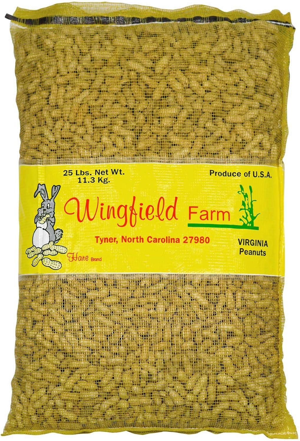 WINGFIELD-25 25 lb Virginia in Shell Animal Peanuts (25lb Bag) for Wildlife, Yellow