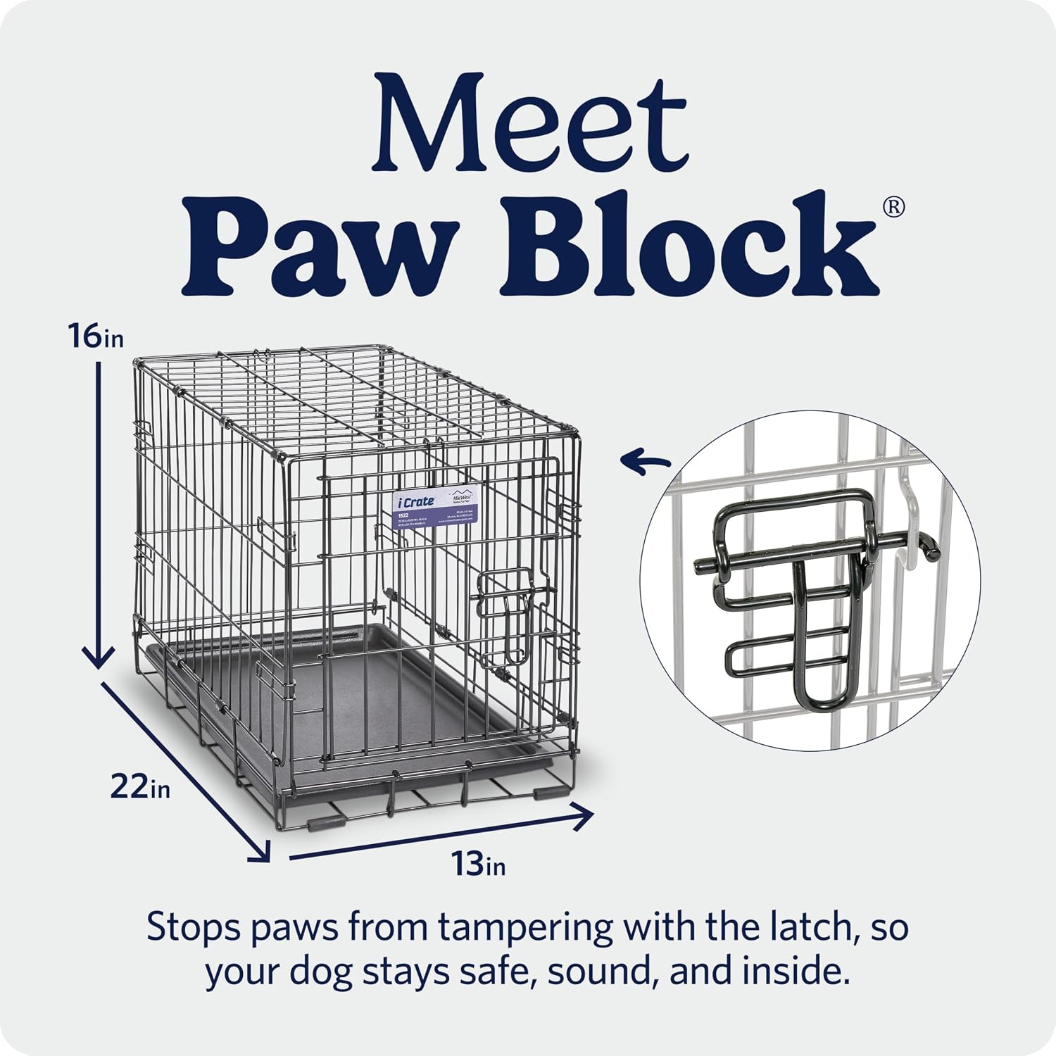 MidWest Homes for Pets 48-Inch iCrate for Extra-Large Breeds, 90-110 lbs, Single Door Folding Dog Crate with Divider Panel, Leak-Proof Tray & Secure Latches, Portable, Durable & Easy to Assemble