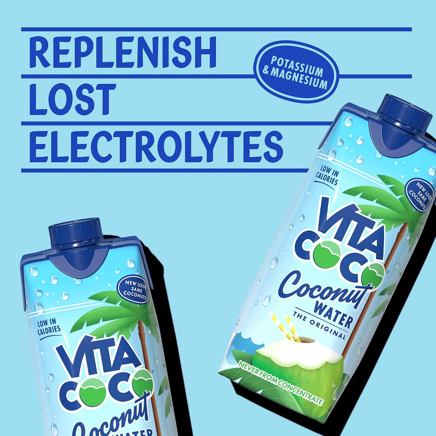 Vita Coco Coconut Water, Pure Original, Refreshing Coconut Taste, Natural Electrolytes, Vital Nutrients, 33.8 Oz (Pack of 6)