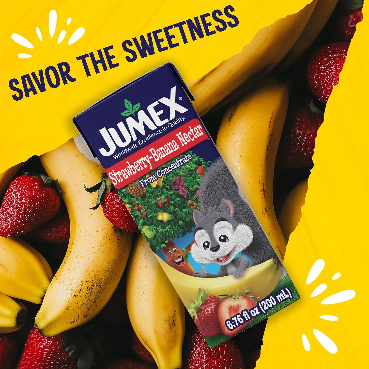 Jumex Apple Nectar Juice Boxes for Kids - Apple Juice Box with Straw - Mini Drinks for Kids - Made with Fresh Fruit Puree Concentrate - School Snacks & Smoothie Mix - 6.76oz, 24 Pack