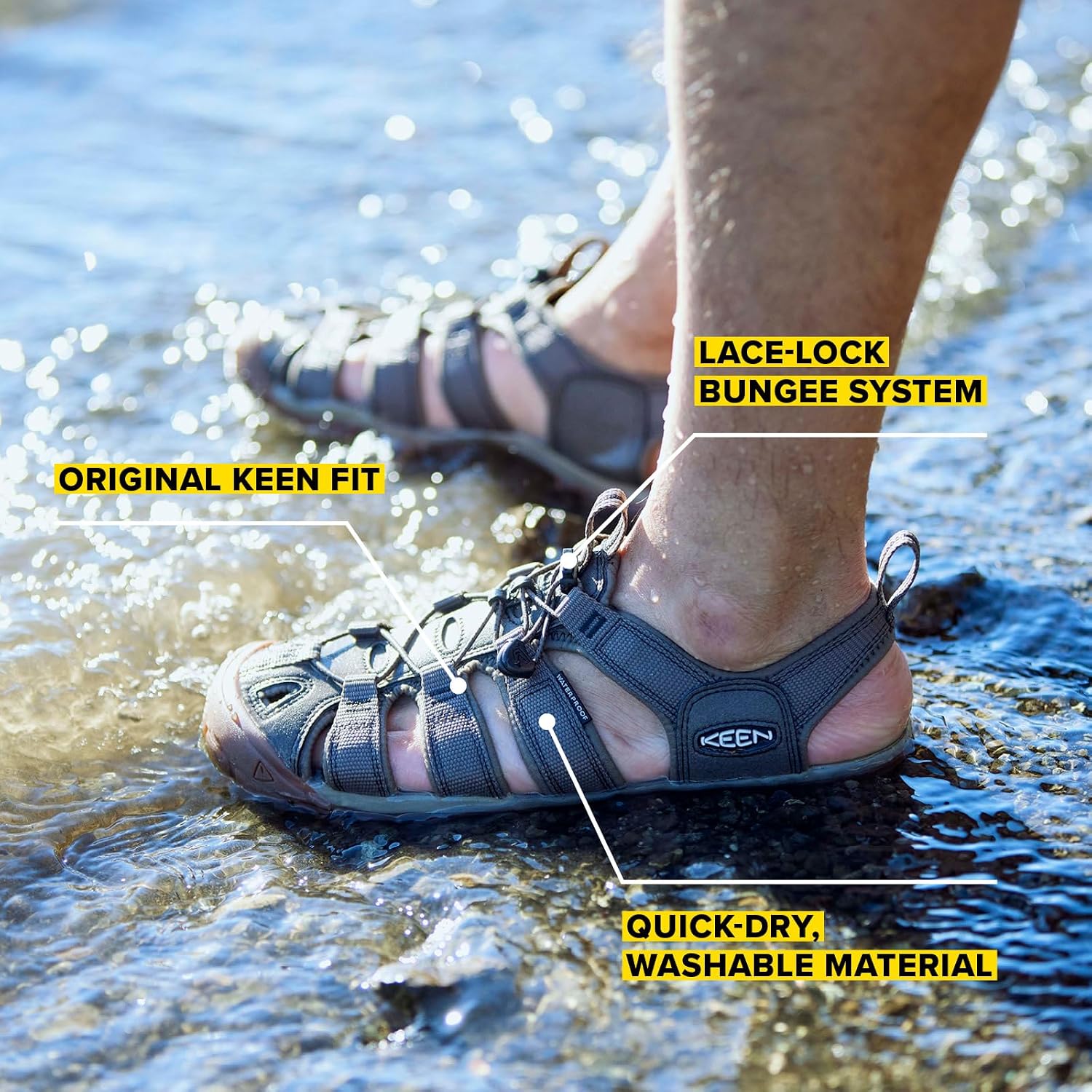 KEEN Men's Clearwater CNX Closed Toe Lightweight Adventure Hiking and Water Sandals