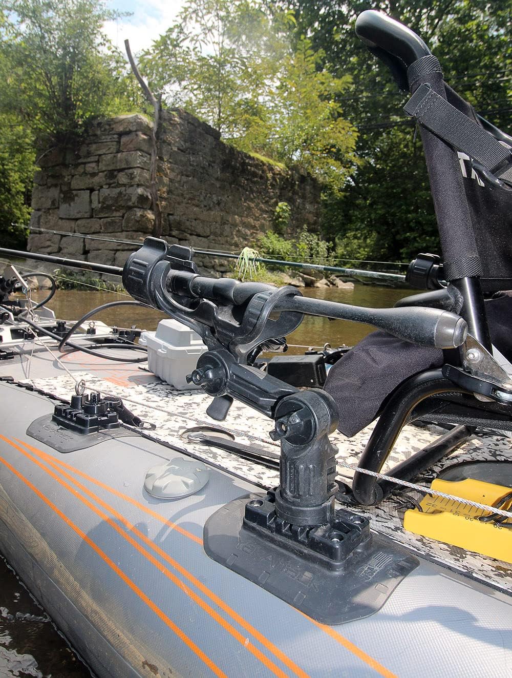 YakAttack SwitchPad Flexible Surface Mount with MightyMount Switch | No-Drill Track Mount for Inflatable Kayaks