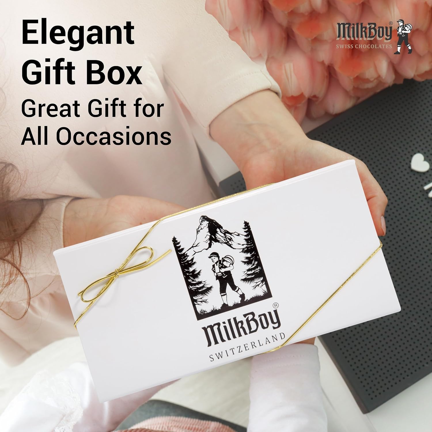 MilkBoy Swiss Chocolates Chocolate Bar Variety Flavors - 3 oz, 5 Pack | Includes milk, dark, white bourbon vanilla, caramel sea salt & almond flavors. Rainforest Alliance certified cocoa. Kosher.
