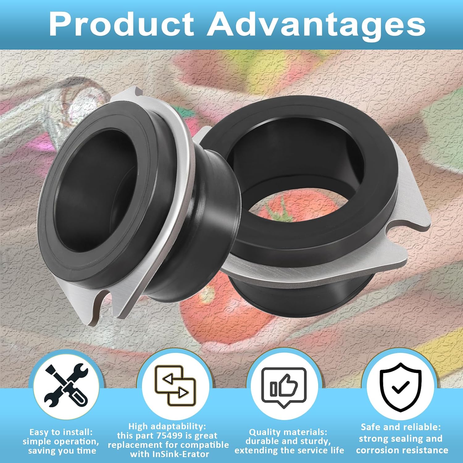 75499 Flex Coupler Garbage Disposal Replacement Parts Compatible with Insink-erator