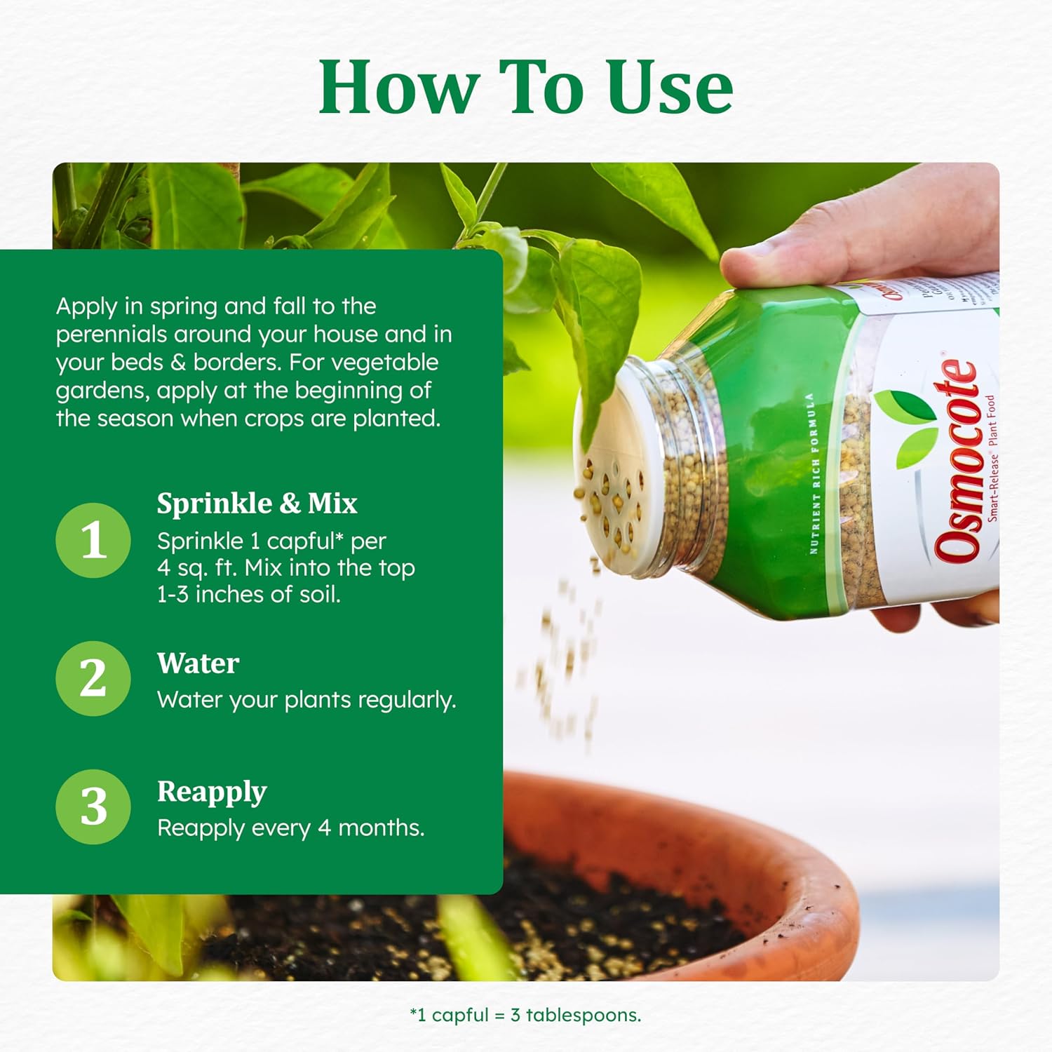 Osmocote Smart-Release Plant Food Flower & Vegetable, 4.5 lb. | For Edible Plants, Seasonal Vegetables, Fruits, Flowers, Herbs and More