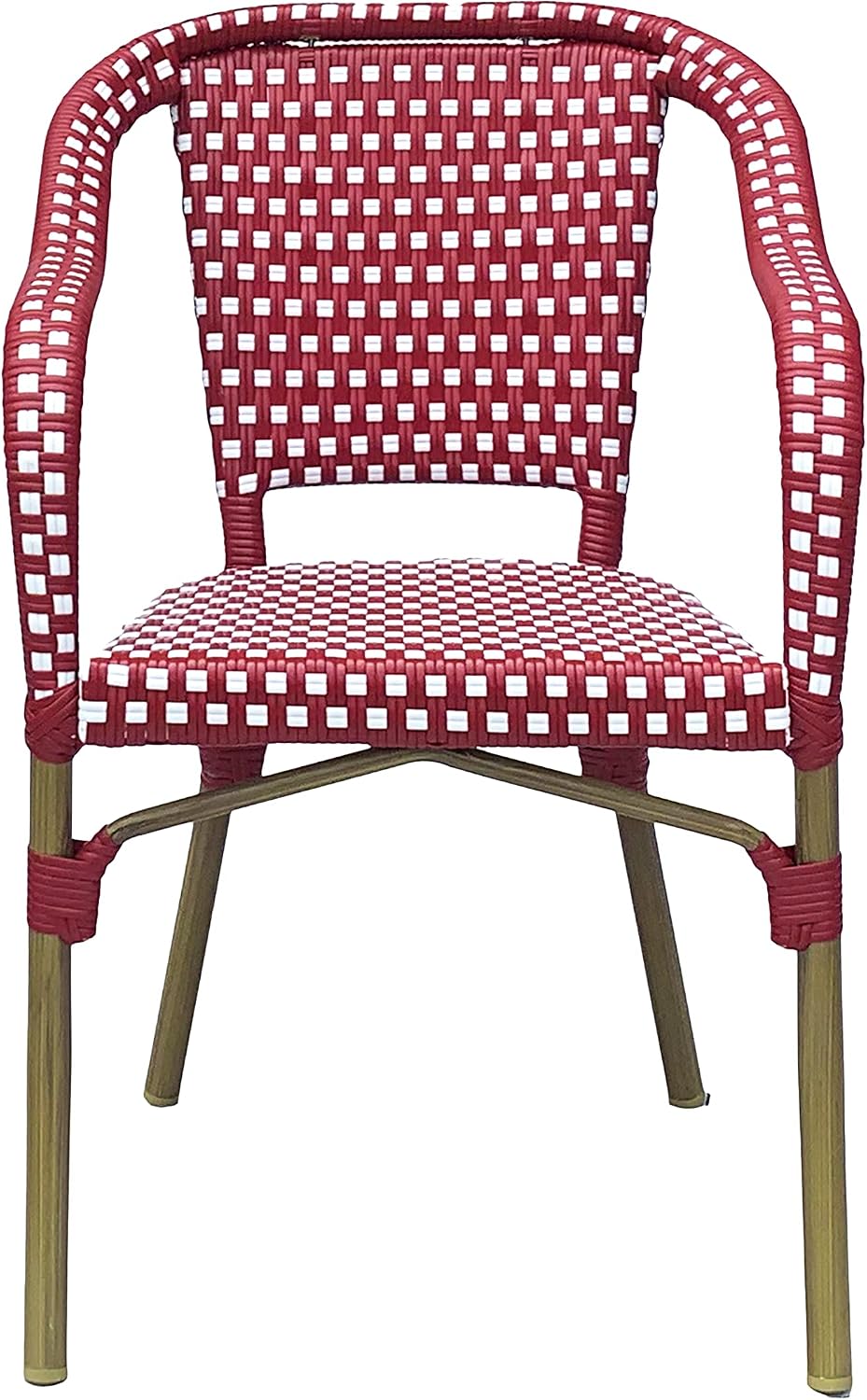 Christopher Knight Home Anastasia Outdoor French Bistro Chair (Set of 2), Black + White + Bamboo Print Finish