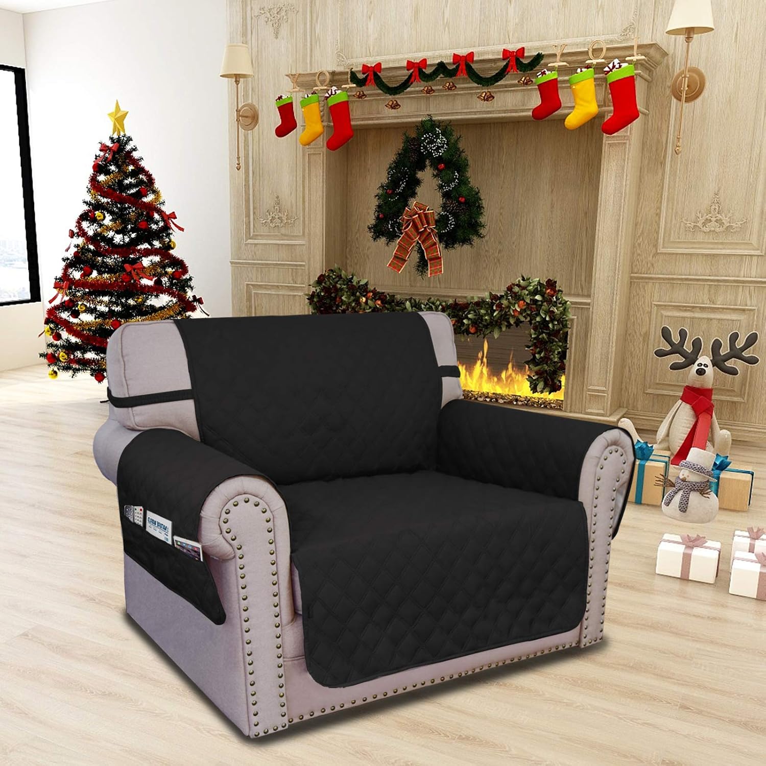 Easy-Going Waterproof Non-Slip Couch Cover, Small Recliner, Chocolate
