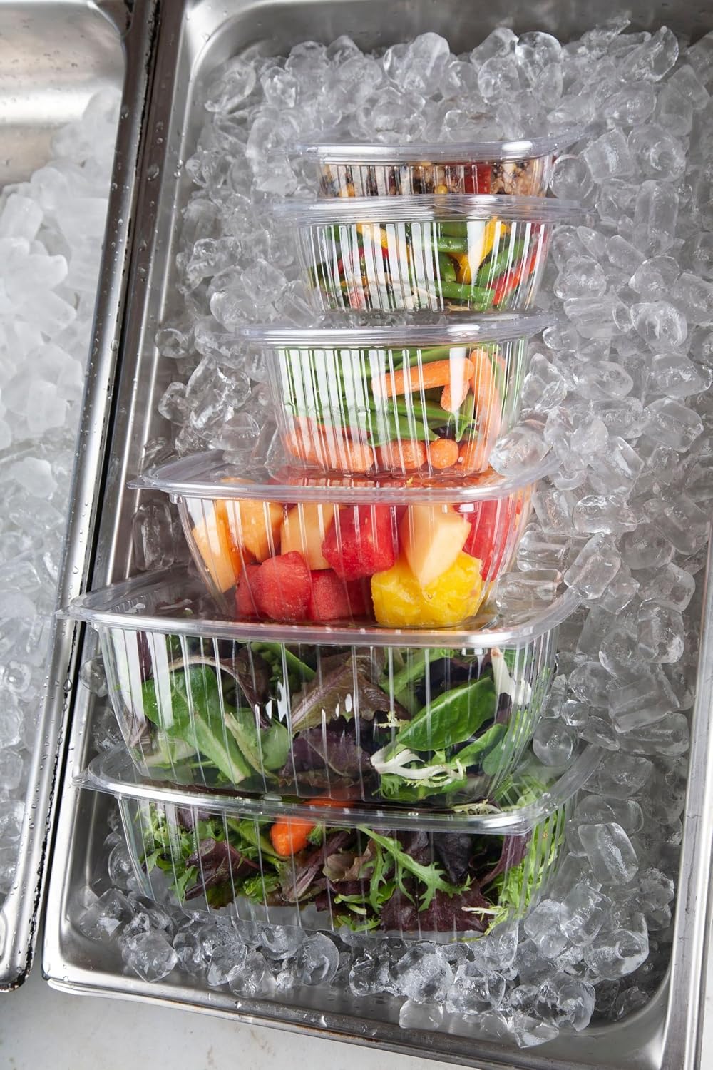 Eco-Products EPRC32 Renewable & Compostable Rectangular Deli Containers - 32oz., 50 Per Pack (Case of 4 Packs), clear