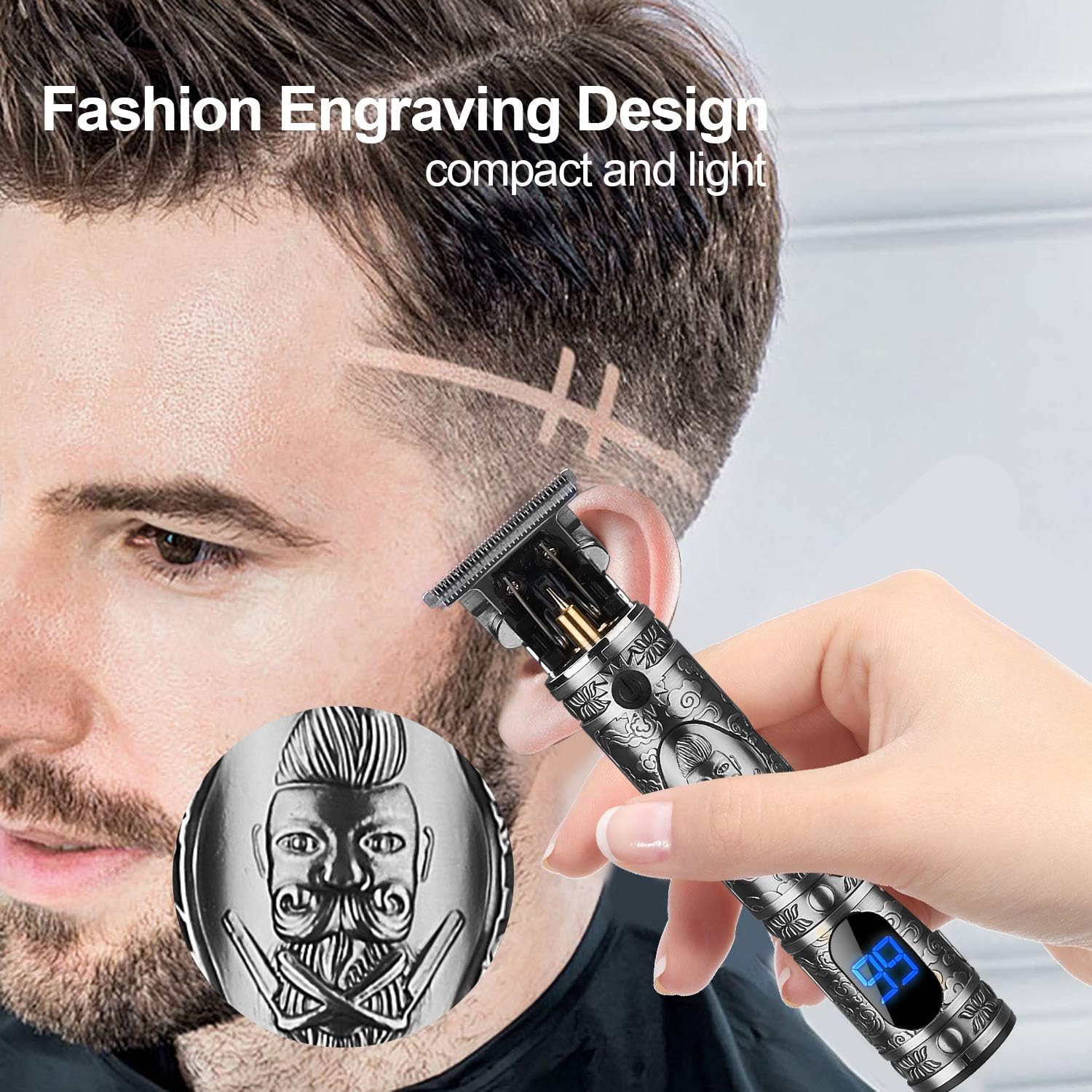 Suttik Hair Clippers for Men, Professional Hair & Beard Trimmer for Men, Mustache Trimmer T-Blade Hair Liner Edgers