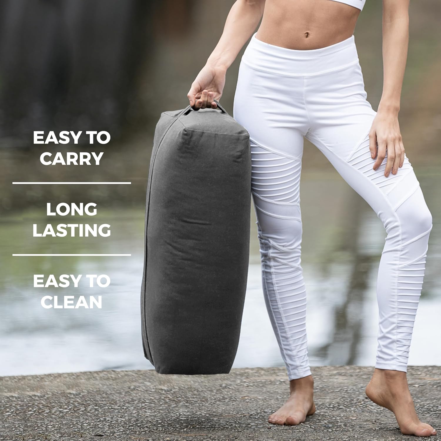 Firm Large Yoga Bolster, 24x12x6in
