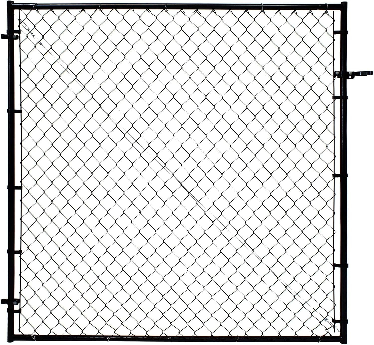 Adjust-A-Gate Adjustable Chain Link Square Corner Complete Gate Kit, Fit-Right, Black, 6'H