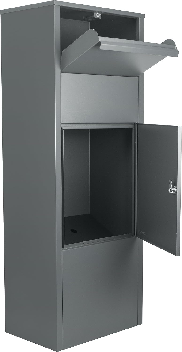 Large Steel Freestanding Floor Parcel Lockable Drop Slot Mail Box