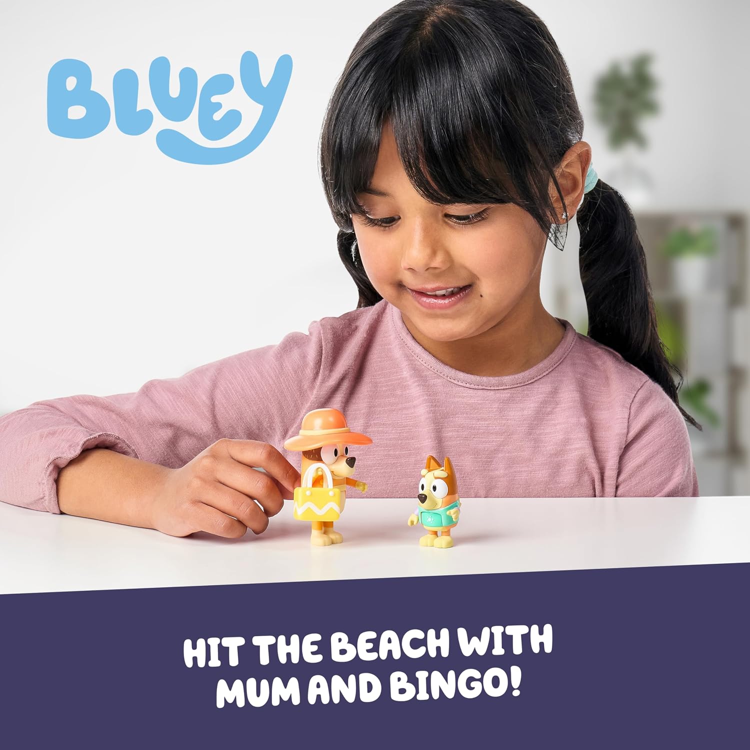 Bluey School Figurine Toys Pack of 4, Articulated Character Toys with Chloe, Rusty, and Calypso Figurines, Small Action Figures for Kids Ages 3+