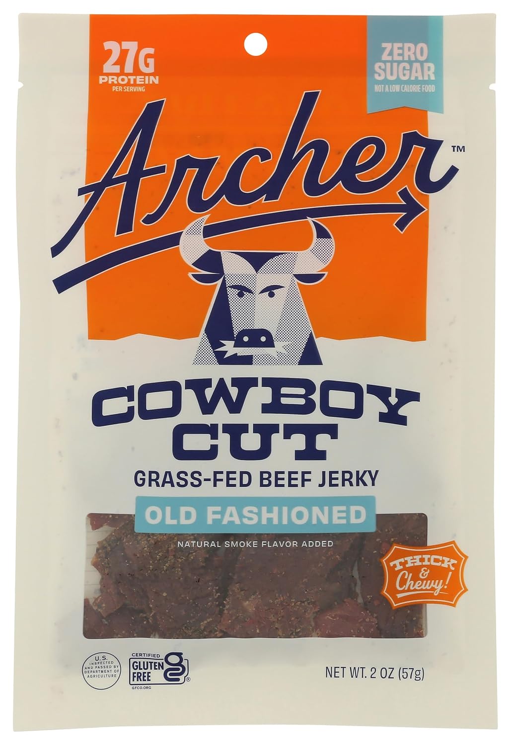 Archer Mustard BBQ Grass Fed Beef Jerky, 2 OZ