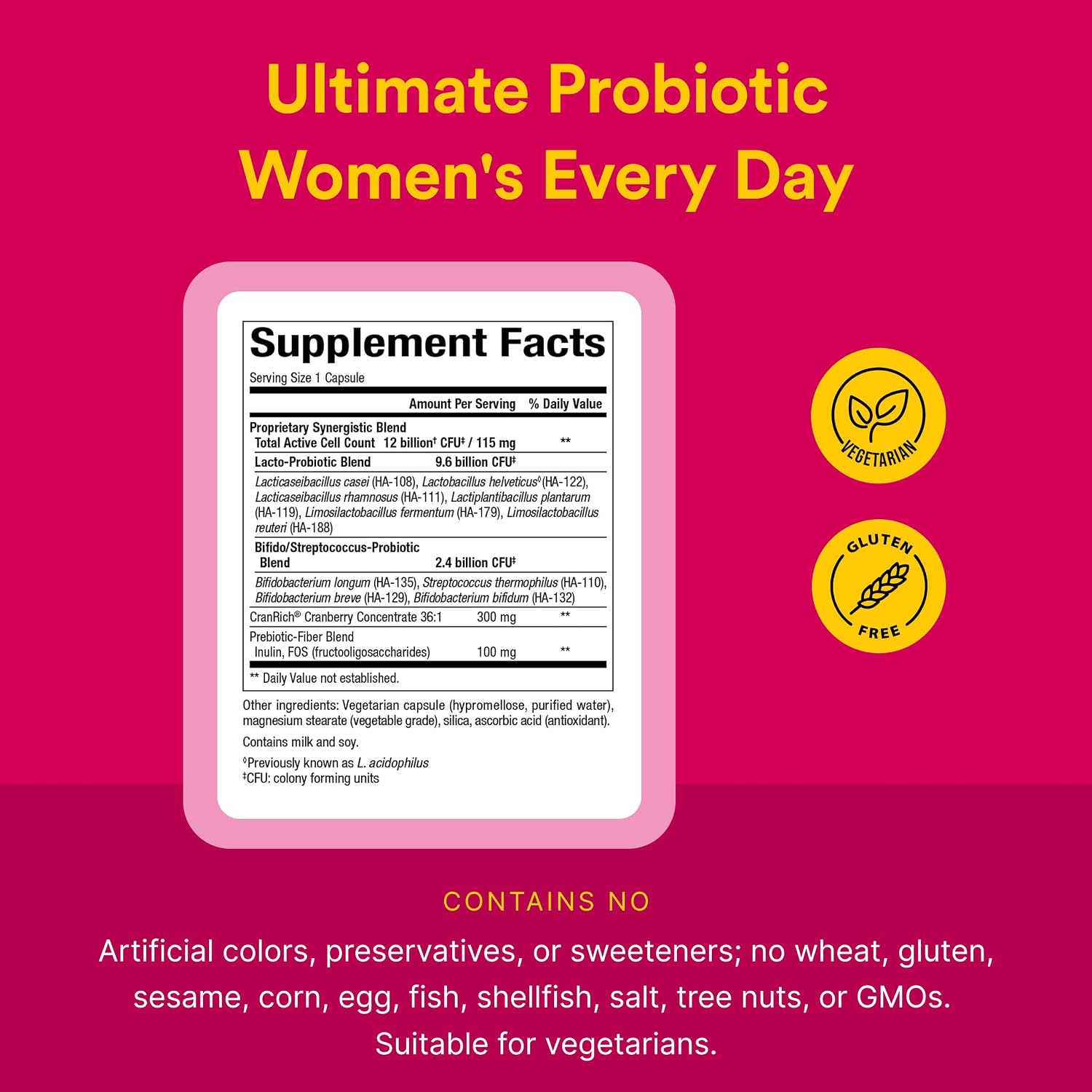 Natural Factors Ultimate Probiotic Women's Every Day - Digestive Health Support Supplement - Probiotic Supplement for Urinary Tract & Vaginal Health