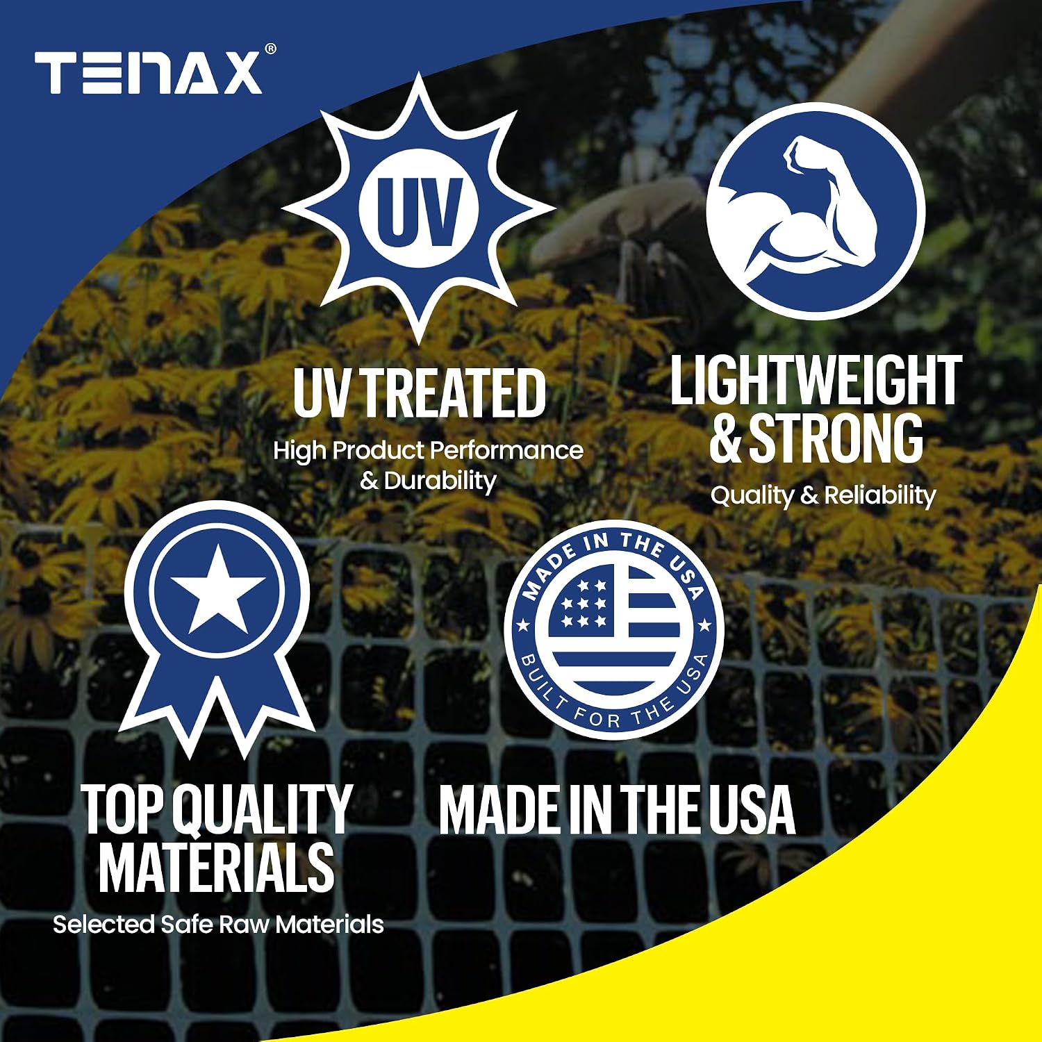 TENAX Garden Fence - Green, Durable, Lightweight - 3' x 25' - Plastic