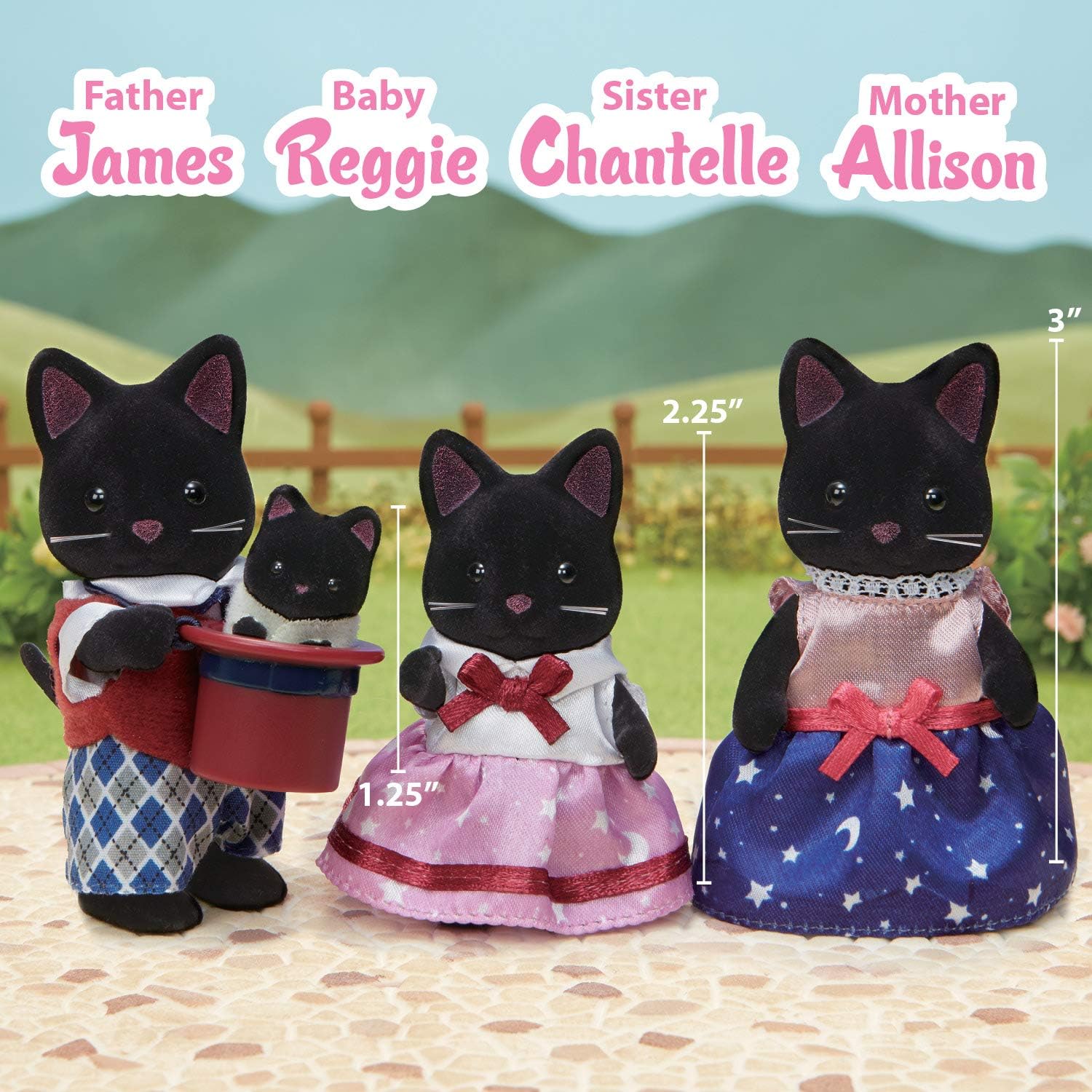 Calico Critters, Sandy Cat Family, Dolls, Dollhouse Figures, Collectible Toys, Premium, 3 inches