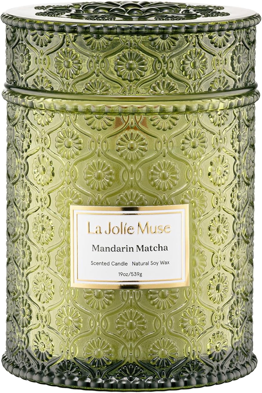 LA JOLIE MUSE Starlit Fir Pine Scented Candles for Home,19 oz Natural Soy