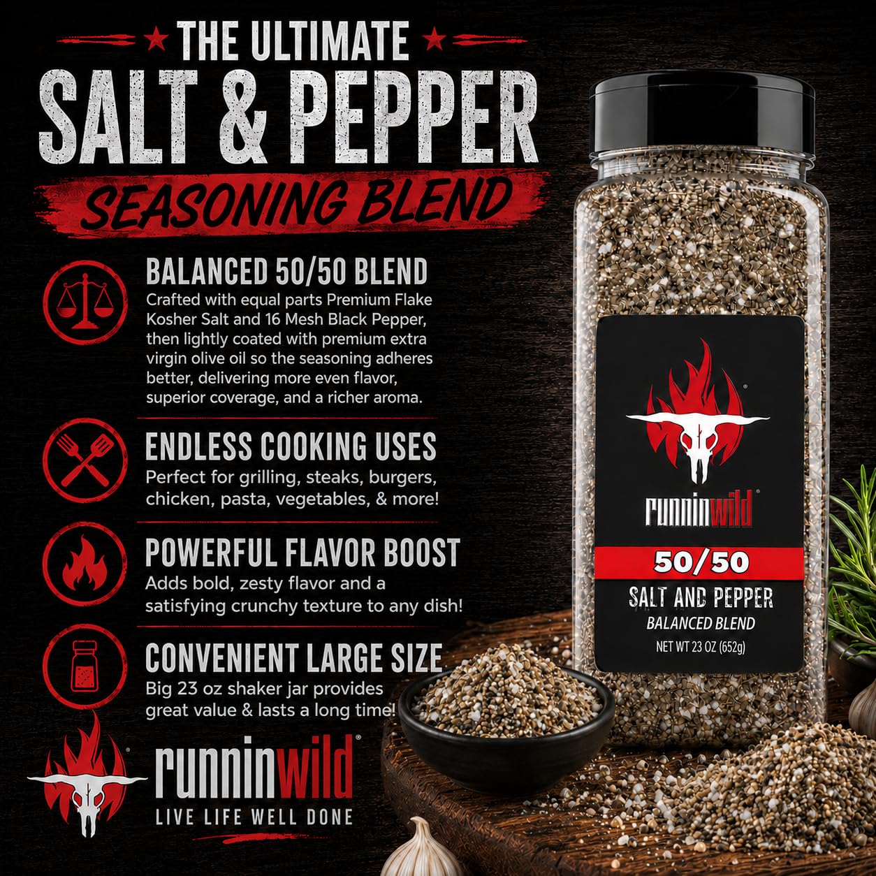 Gourmet Brisket Seasoning | Brisket Rub for Smoker or Grill | No Artificial Flavors | No MSG added | Runnin’ Wild Foods, 6.4 ounces